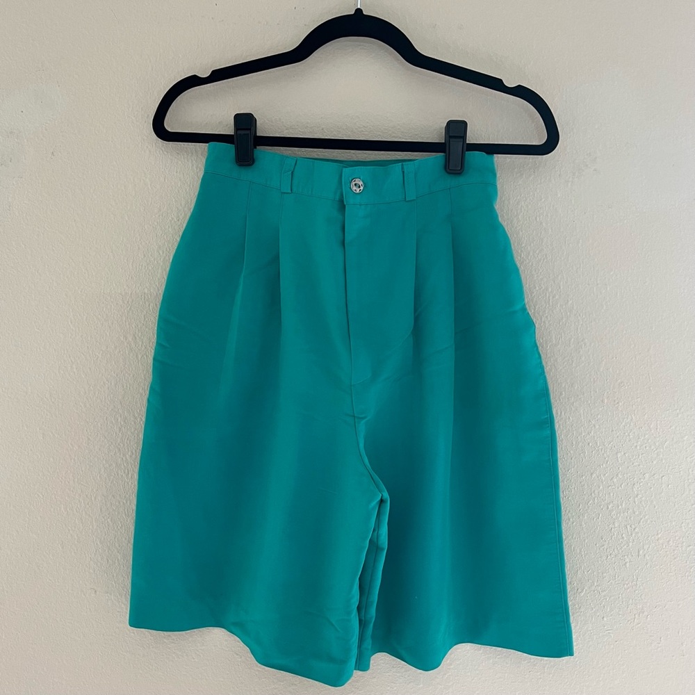 Super high waisted vintage teal shorts